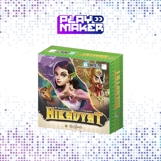 Board game box titled 'Hikadyat' with characters on the cover

